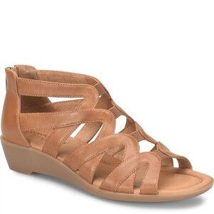 Comfortiva Sand Brown Wide Eternia Gladiator Sandals